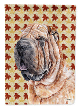 Load image into Gallery viewer, Shar Pei Fall Leaves Flag Canvas House Size SC9671CHF