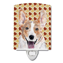 Load image into Gallery viewer, Cardigan Corgi Fall Leaves Ceramic Night Light SC9672CNL