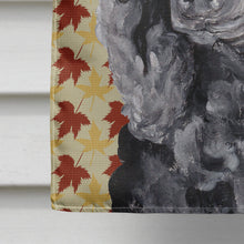 Load image into Gallery viewer, Black Standard Poodle Fall Leaves Flag Canvas House Size SC9674CHF