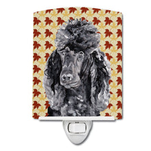 Load image into Gallery viewer, Black Standard Poodle Fall Leaves Ceramic Night Light SC9674CNL