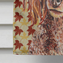 Load image into Gallery viewer, Red Miniature Poodle Fall Leaves Flag Canvas House Size SC9675CHF