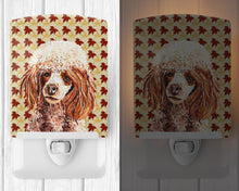 Load image into Gallery viewer, Red Miniature Poodle Fall Leaves Ceramic Night Light SC9675CNL