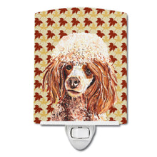 Load image into Gallery viewer, Red Miniature Poodle Fall Leaves Ceramic Night Light SC9675CNL