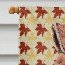 Load image into Gallery viewer, Wire Fox Terrier Fall Leaves Flag Canvas House Size SC9676CHF