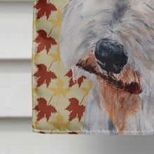 Load image into Gallery viewer, Wire Fox Terrier Fall Leaves Flag Canvas House Size SC9676CHF