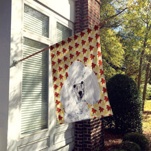 Load image into Gallery viewer, White Toy Poodle Fall Leaves Flag Canvas House Size SC9677CHF