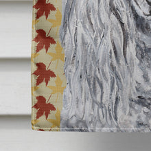 Load image into Gallery viewer, White Standard Poodle Fall Leaves Flag Canvas House Size SC9679CHF