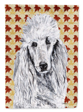 Load image into Gallery viewer, White Standard Poodle Fall Leaves Flag Canvas House Size SC9679CHF