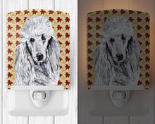 Load image into Gallery viewer, White Standard Poodle Fall Leaves Ceramic Night Light SC9679CNL