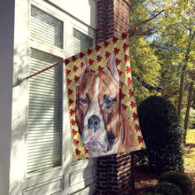 Load image into Gallery viewer, Staffordshire Bull Terrier Staffie Fall Leaves Flag Canvas House Size SC9680CHF
