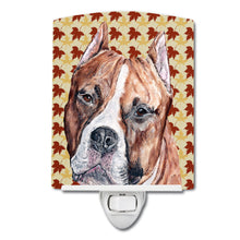 Load image into Gallery viewer, Staffordshire Bull Terrier Staffie Fall Leaves Ceramic Night Light SC9680CNL
