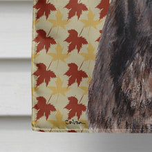 Load image into Gallery viewer, Staffordshire Bull Terrier Staffie Fall Leaves Flag Canvas House Size SC9681CHF