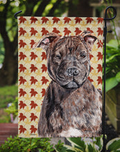 Load image into Gallery viewer, Staffordshire Bull Terrier Staffie Fall Leaves Garden Flag – Decorative Outdoor Yard Flag SC9681GF