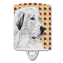 Load image into Gallery viewer, Great Pyrenees Fall Leaves Ceramic Night Light SC9690CNL
