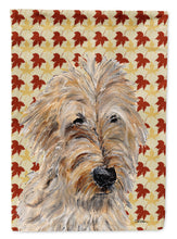 Load image into Gallery viewer, Golden Doodle 2 Fall Leaves Flag Canvas House Size SC9691CHF