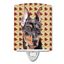 Load image into Gallery viewer, German Pinscher Fall Leaves Ceramic Night Light SC9692CNL