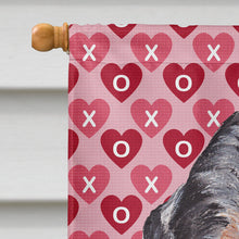 Load image into Gallery viewer, Blue Tick Coonhound Hearts and Love Flag Canvas House Size SC9697CHF