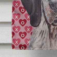 Load image into Gallery viewer, Blue Tick Coonhound Hearts and Love Flag Canvas House Size SC9697CHF