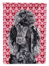 Load image into Gallery viewer, Black Standard Poodle Hearts and Love Flag Canvas House Size SC9698CHF