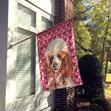 Load image into Gallery viewer, Red Miniature Poodle Hearts and Love Flag Canvas House Size SC9699CHF