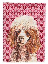 Load image into Gallery viewer, Red Miniature Poodle Hearts and Love Flag Canvas House Size SC9699CHF