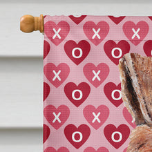 Load image into Gallery viewer, Wire Fox Terrier Hearts and Love Flag Canvas House Size SC9700CHF