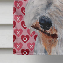 Load image into Gallery viewer, Wire Fox Terrier Hearts and Love Flag Canvas House Size SC9700CHF