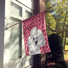 Load image into Gallery viewer, White Toy Poodle Hearts and Love Flag Canvas House Size SC9701CHF