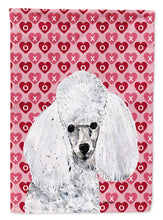 Load image into Gallery viewer, White Toy Poodle Hearts and Love Flag Canvas House Size SC9701CHF