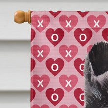 Load image into Gallery viewer, Black and White Collie Hearts and Love Flag Canvas House Size SC9702CHF