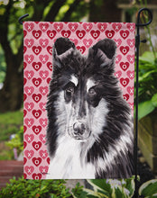 Load image into Gallery viewer, Black and White Collie Hearts and Love Garden Flag – Decorative Outdoor Yard Flag SC9702GF
