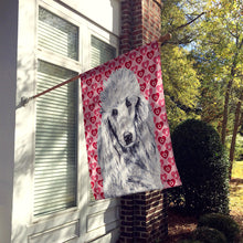 Load image into Gallery viewer, White Standard Poodle Hearts and Love Flag Canvas House Size SC9703CHF