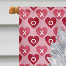 Load image into Gallery viewer, White Standard Poodle Hearts and Love Flag Canvas House Size SC9703CHF