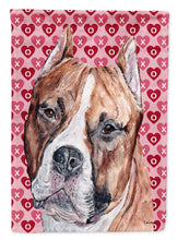Load image into Gallery viewer, Staffordshire Bull Terrier Staffie Hearts and Love Garden Flag – Decorative Outdoor Yard Flag SC9704GF