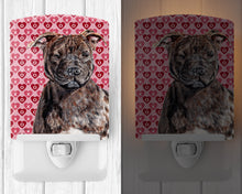 Load image into Gallery viewer, Staffordshire Bull Terrier Staffie Hearts and Love Ceramic Night Light SC9705CNL
