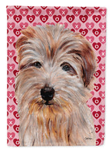 Load image into Gallery viewer, Norfolk Terrier Hearts and Love Flag Canvas House Size SC9712CHF
