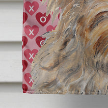 Load image into Gallery viewer, Golden Doodle 2 Hearts and Love Flag Canvas House Size SC9715CHF