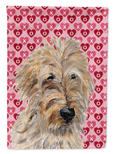 Load image into Gallery viewer, Golden Doodle 2 Hearts and Love Flag Canvas House Size SC9715CHF