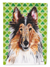 Load image into Gallery viewer, Collie Lucky Shamrock St. Patrick's Day Flag Canvas House Size SC9718CHF