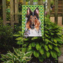 Load image into Gallery viewer, Collie Lucky Shamrock St. Patrick's Day Garden Flag - Outdoor Decorative Yard Flag SC9718GF
