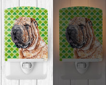 Load image into Gallery viewer, Shar Pei Lucky Shamrock St. Patrick's Day Ceramic Night Light SC9719CNL