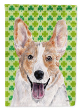 Load image into Gallery viewer, Cardigan Corgi Lucky Shamrock St. Patrick's Day Flag Canvas House Size SC9720CHF