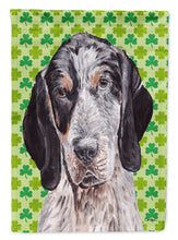 Load image into Gallery viewer, Blue Tick Coonhound Lucky Shamrock St. Patrick's Day Garden Flag - Outdoor Decorative Yard Flag
