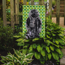 Load image into Gallery viewer, Black Standard Poodle Lucky Shamrock St. Patrick's Day Garden Flag - Outdoor Decorative Yard Flag SC9722GF