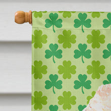 Load image into Gallery viewer, Red Miniature Poodle Lucky Shamrock St. Patrick's Day Flag Canvas House Size SC9723CHF