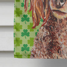 Load image into Gallery viewer, Red Miniature Poodle Lucky Shamrock St. Patrick's Day Flag Canvas House Size SC9723CHF