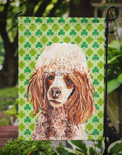 Load image into Gallery viewer, Red Miniature Poodle Lucky Shamrock St. Patrick's Day Garden Flag - Outdoor Decorative Yard Flag