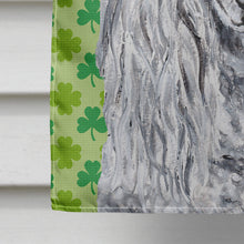 Load image into Gallery viewer, White Standard Poodle Lucky Shamrock St. Patrick's Day Flag Canvas House Size SC9727CHF