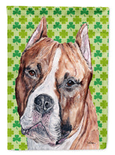 Load image into Gallery viewer, Staffordshire Bull Terrier Staffie Lucky Shamrock St. Patrick's Day Garden Flag – Decorative Outdoor Yard Flag SC9728GF