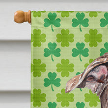 Load image into Gallery viewer, Staffordshire Bull Terrier Staffie Lucky Shamrock St. Patrick's Day Flag Canvas House Size SC9729CHF